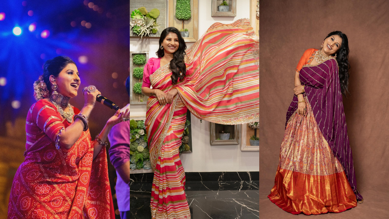 mangli | ట్రెడిషనల్‌ శారీలో ఫోక్ సింగర్ మంగ్లీ