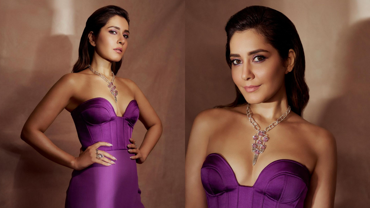 Raashii Khanna | పర్పుల్ డ్రెస్‌లో స్టన్నింగ్ లక్స్ లో రాశి ఖన్నా