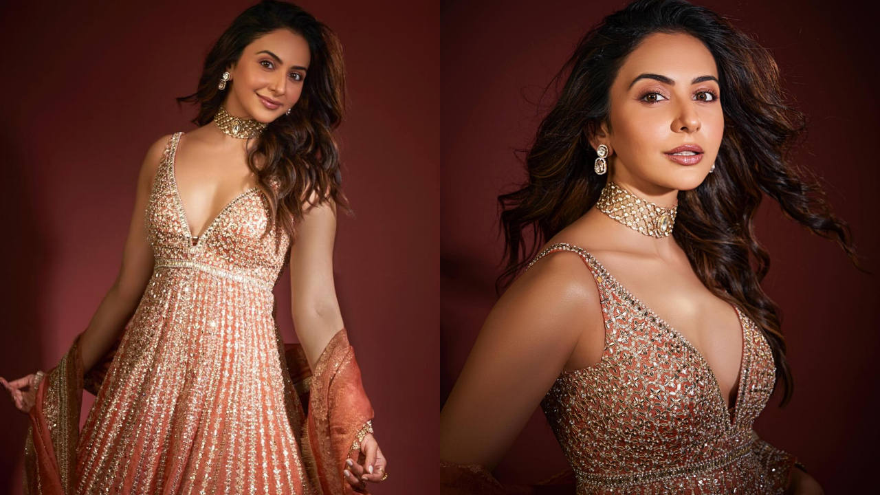 Rakul preet Singh | ఆరెంజ్ డ్రెస్ లో కొంటె చూపులతో మతులు పోగొడుతున్న రకుల్ ప్రీత్ సింగ్