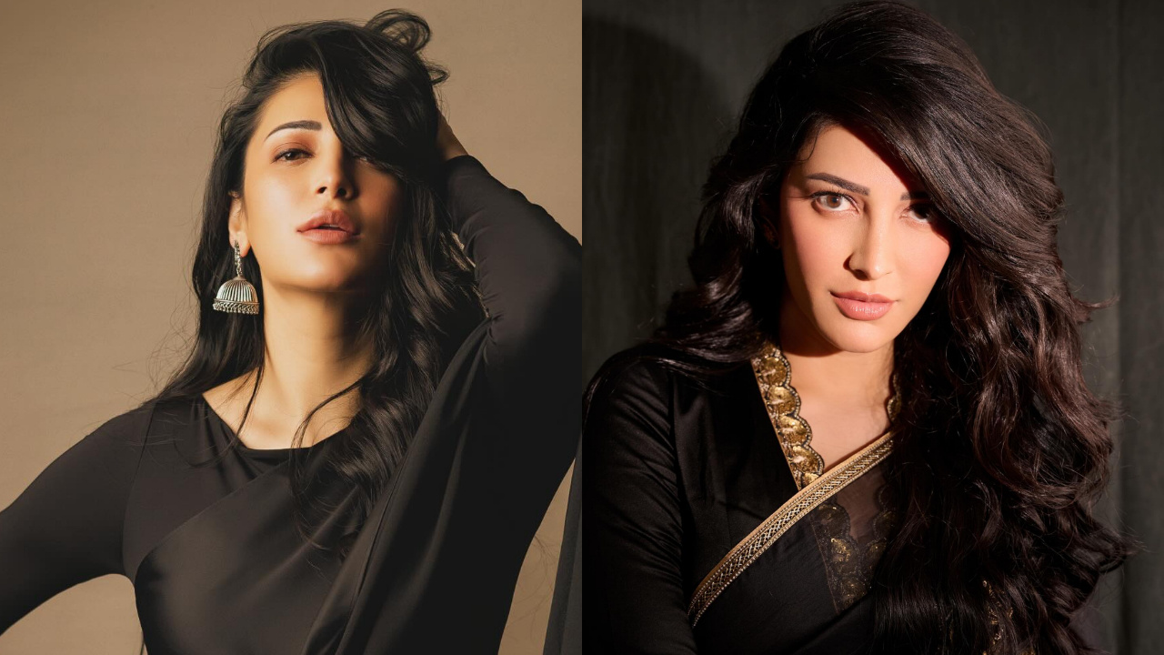 Shruti Haasan | బ్లాక్ సారీలో శ్రుతి హాసన్ లేటెస్ట్ స్టన్నింగ్ ఫొటోస్