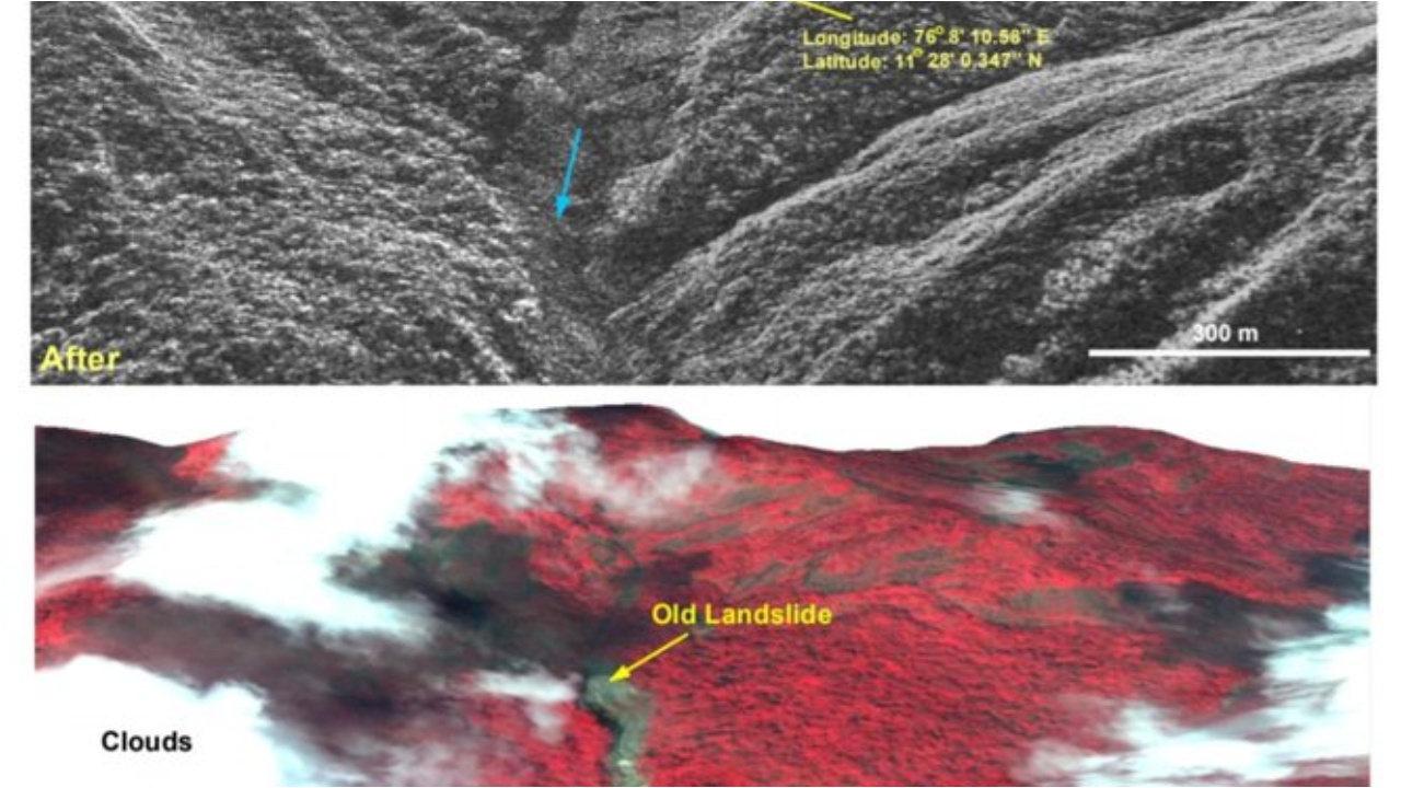 Wayanad Landslides:వాయనాడ్‌లో కొండచరియలు విరిగిపడిన ప్రదేశం..ఇస్రో విడుదల చేసిన ఫోటోలు ఇదిగో 