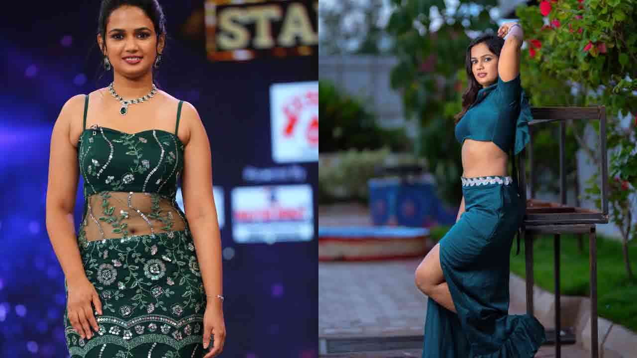 Ariyana glory |  బ్లూ కలర్ డ్రెస్ లో మెరిసిపోతున్న అరియానా